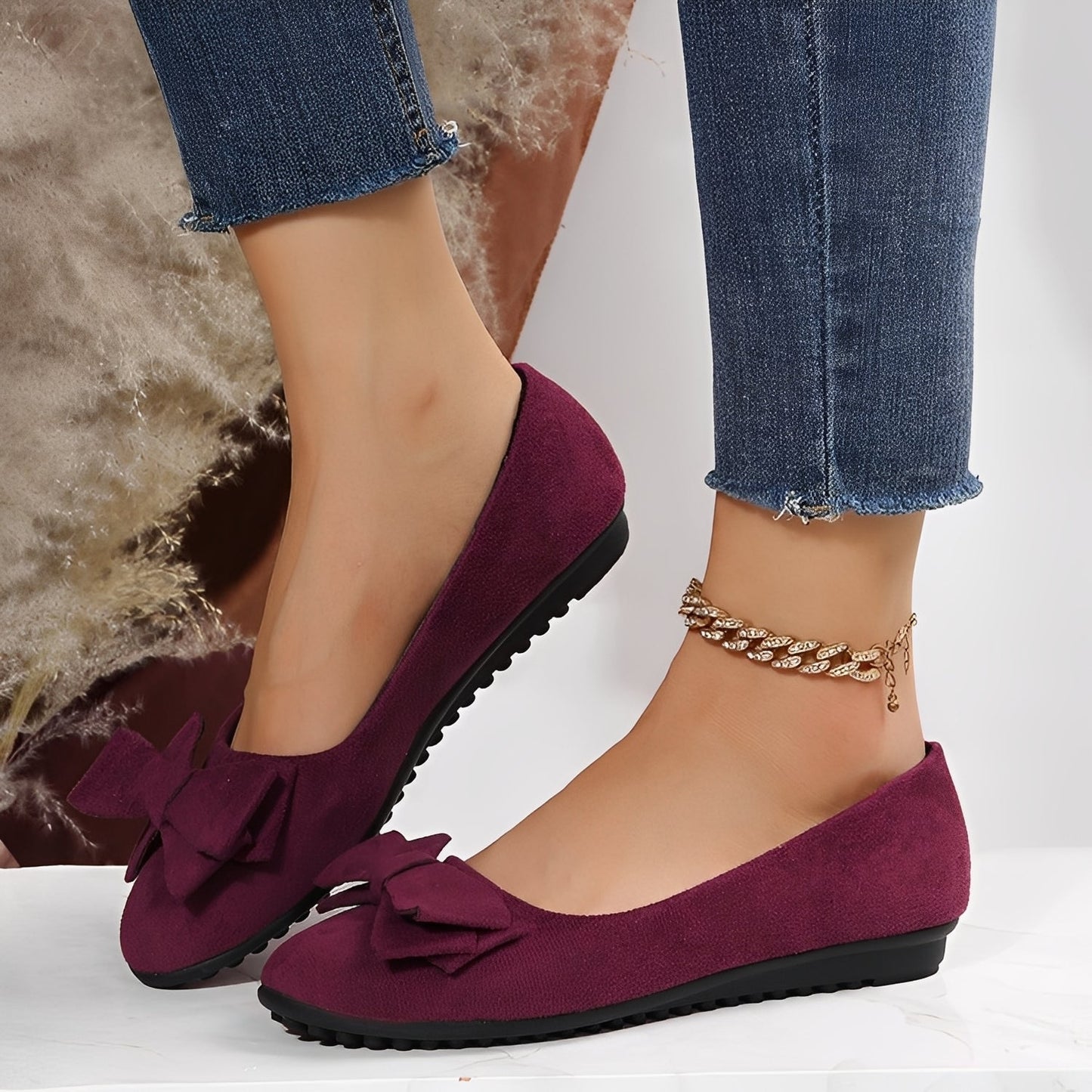 Megan - Scarpe in camoscio casual con lazo per donna