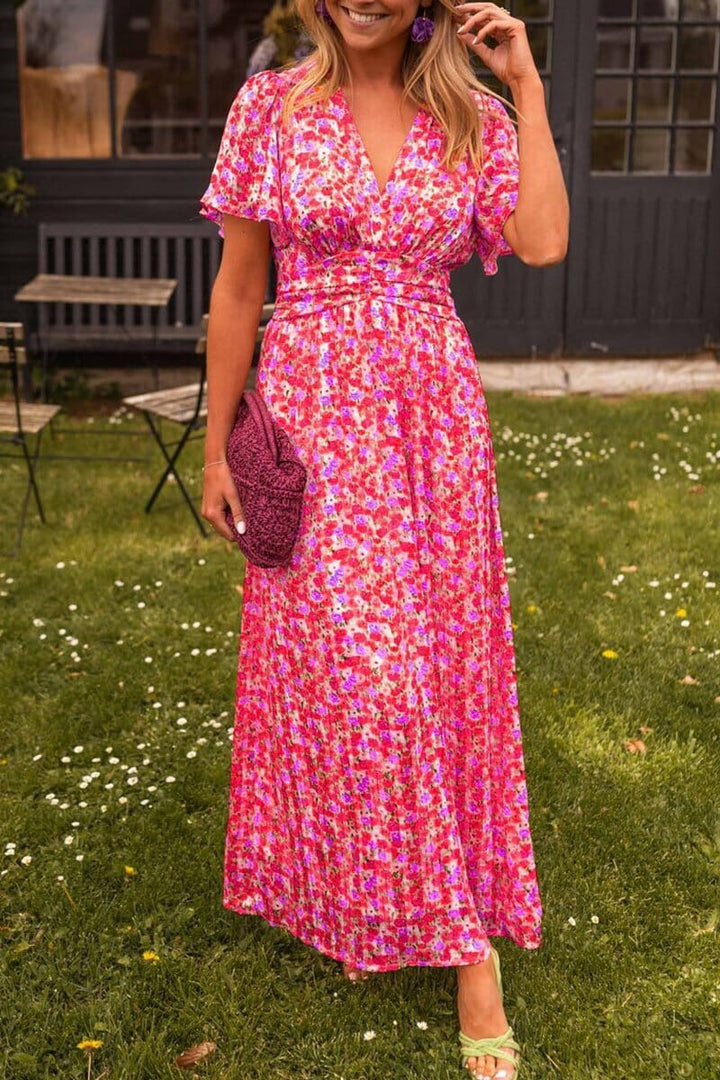 Abito maxi elegante Sandra con scollo a V