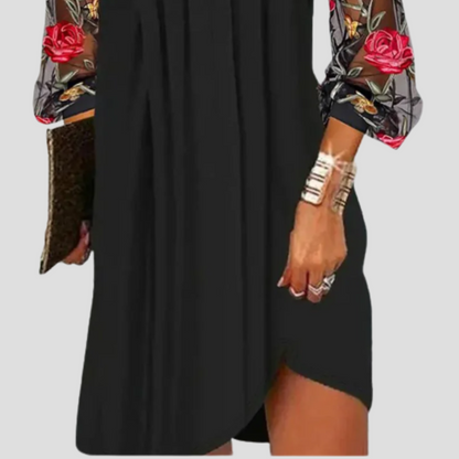 Natalia - Elegante mini abito con maniche trasparenti