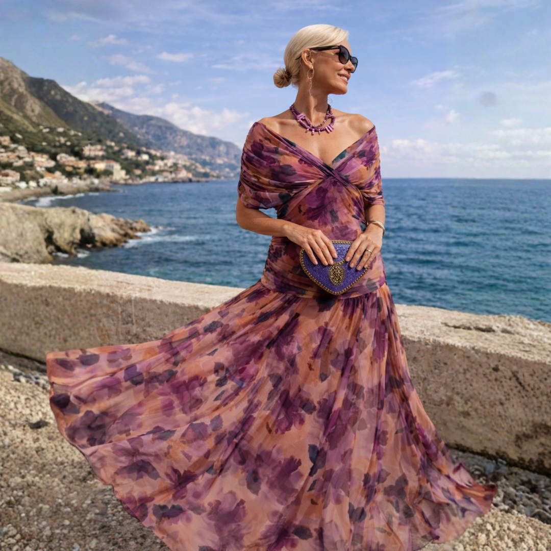 Mikaela - Abito maxi Off-Shoulder