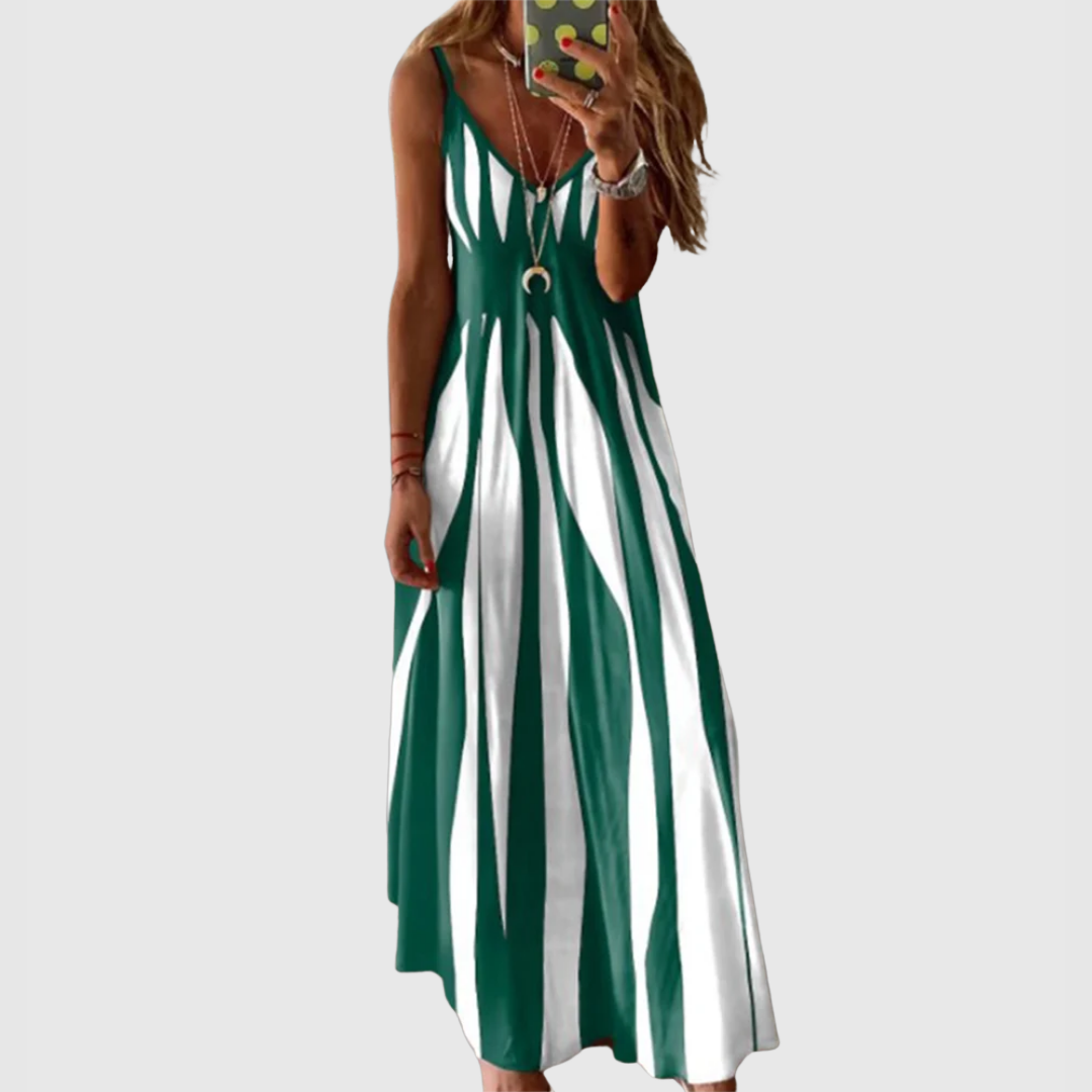 Ariella - Abito Maxi Senza maniche a righe Chic