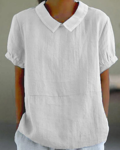 Beatrix | Camicia di Cotone-Lino Floreale Retrò