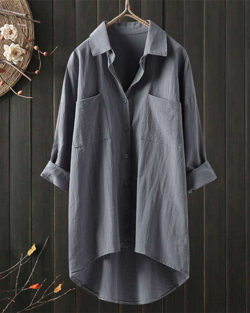 Olivia™ - Blusa Comoda e Larga di Tinta unita