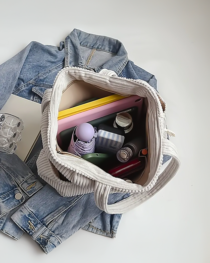 Tilda – Borsa a mano A coste con Dettaglio di Coulisse