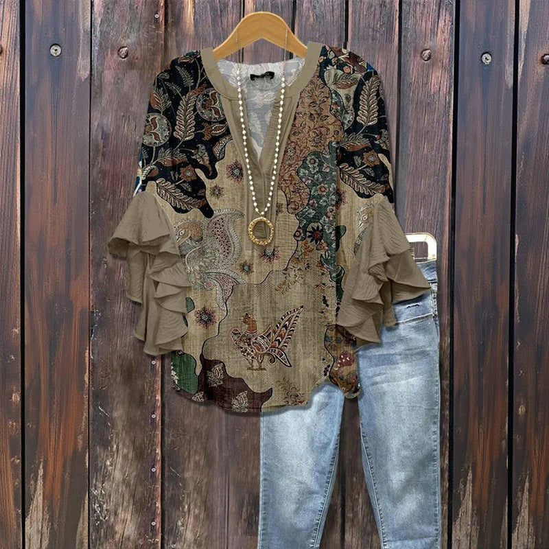 Naomi™ - BLUSA VINTAGE CASUAL CON DESIGN ELEGANTE