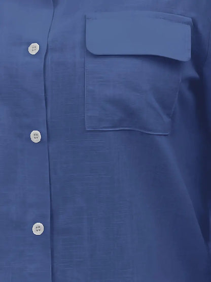 Athena - Camicia di Cotone con Tasche Frontali