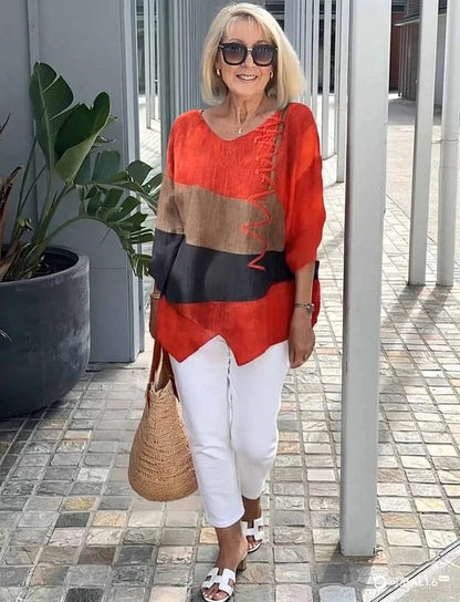Tahlira - Top Casual a maniche lunghe e Corte Largo