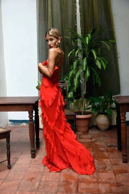 Zara - Abito maxi con volant