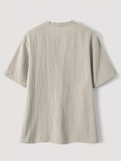 Sharron - Blusa elegante con scollo a V e Bottoni