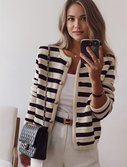 MYLAH | Cardigan elegante a righe