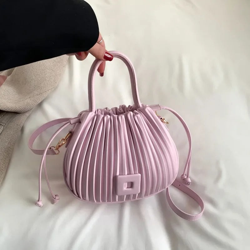 Kåra | Elegante Borsa Plissettata Rosa Cipria