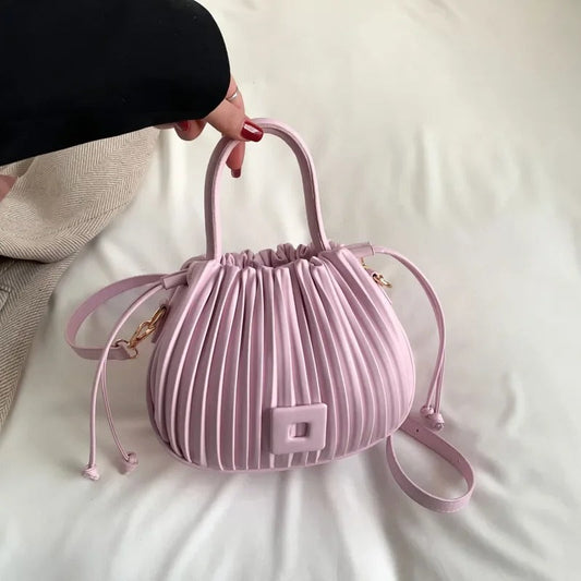 Kåra | Elegante Borsa Plissettata Rosa Cipria