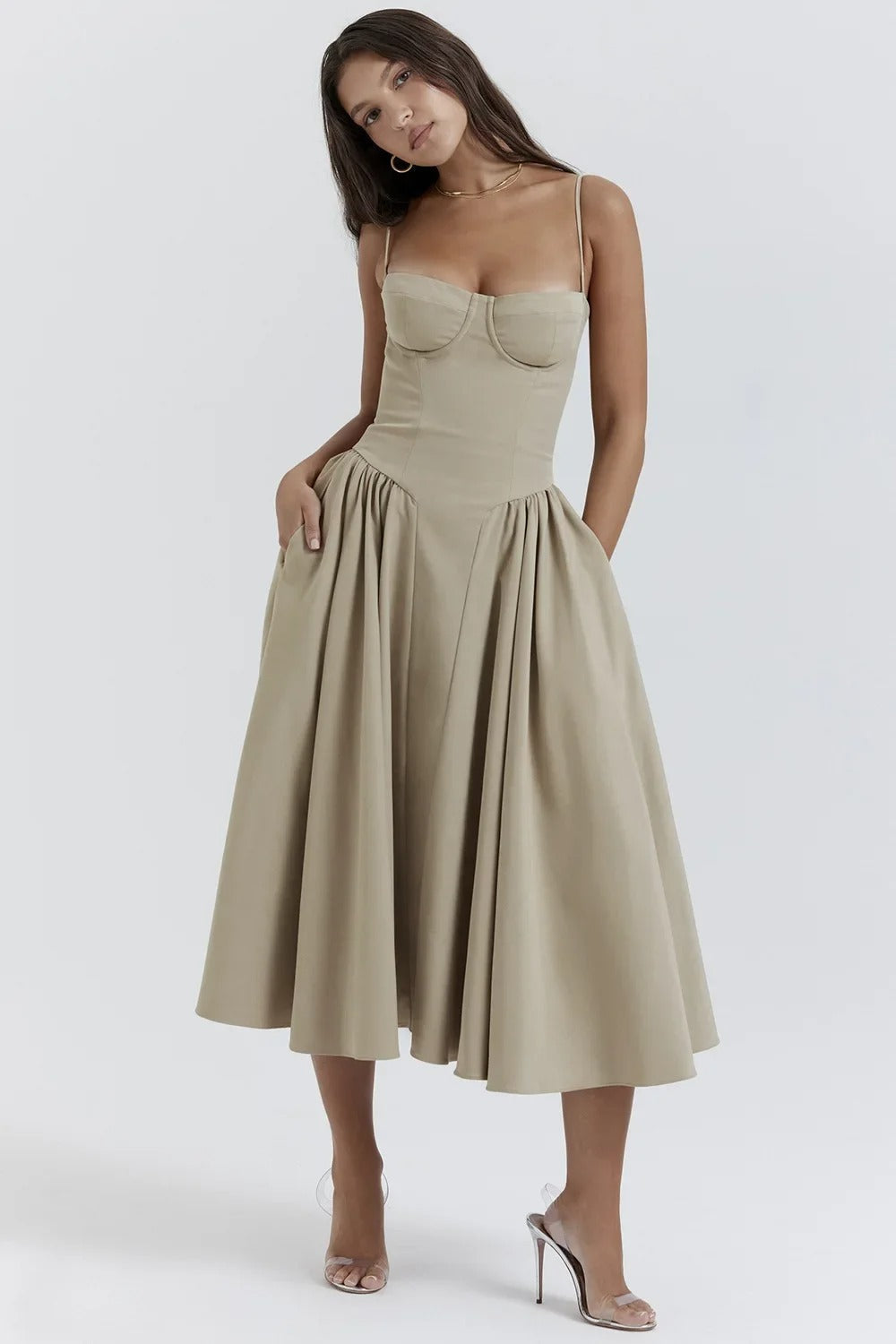 Elara | Abito con spalline con corsetto