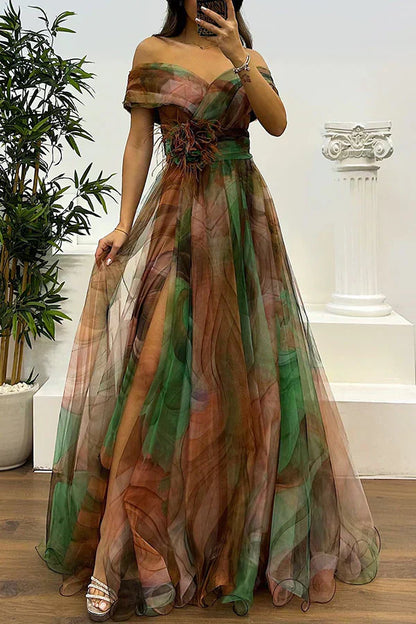 Aurora | Impresionante Abito maxi Off-Shoulder