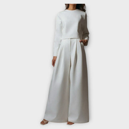 Completo Elegante di Dos Capi con Pantalones Amplios