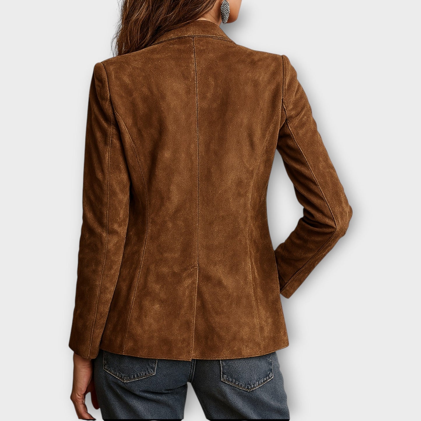 Blazer vintage in camoscio marrone
