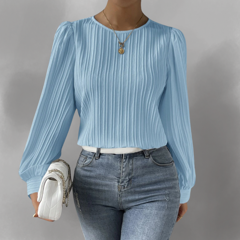 Carly – Blusa a maniche lunghe Plissettata
