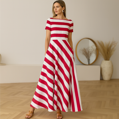 Madeline - Abito Maxi a righe con Spalle scoperte Vonda