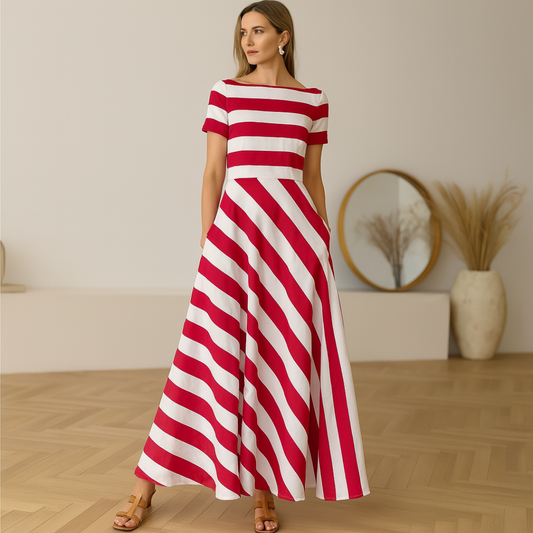 Madeline - Abito Maxi a righe con Spalle scoperte Vonda