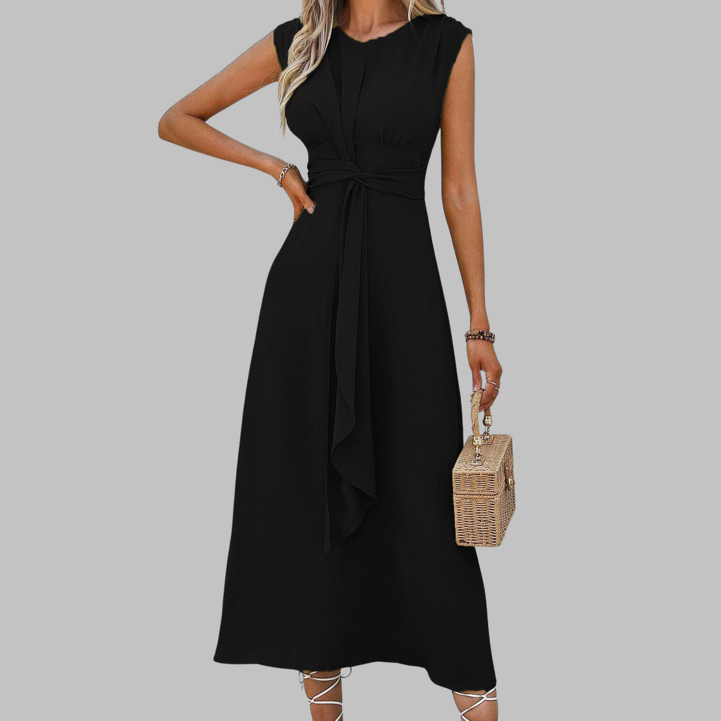Abito lungo Elegante Senza maniche Collo rotondo - Abito maxi Chic per donna