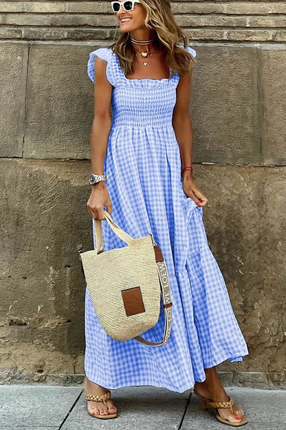 Lily™ - Abito maxi a Quadri con Stile