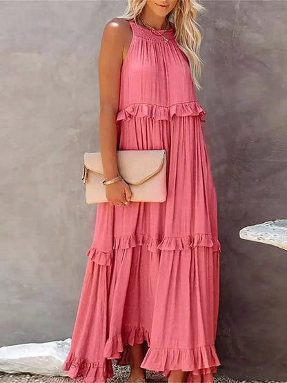 Ilona - Abito Halter con Volant e Tasche Maxi