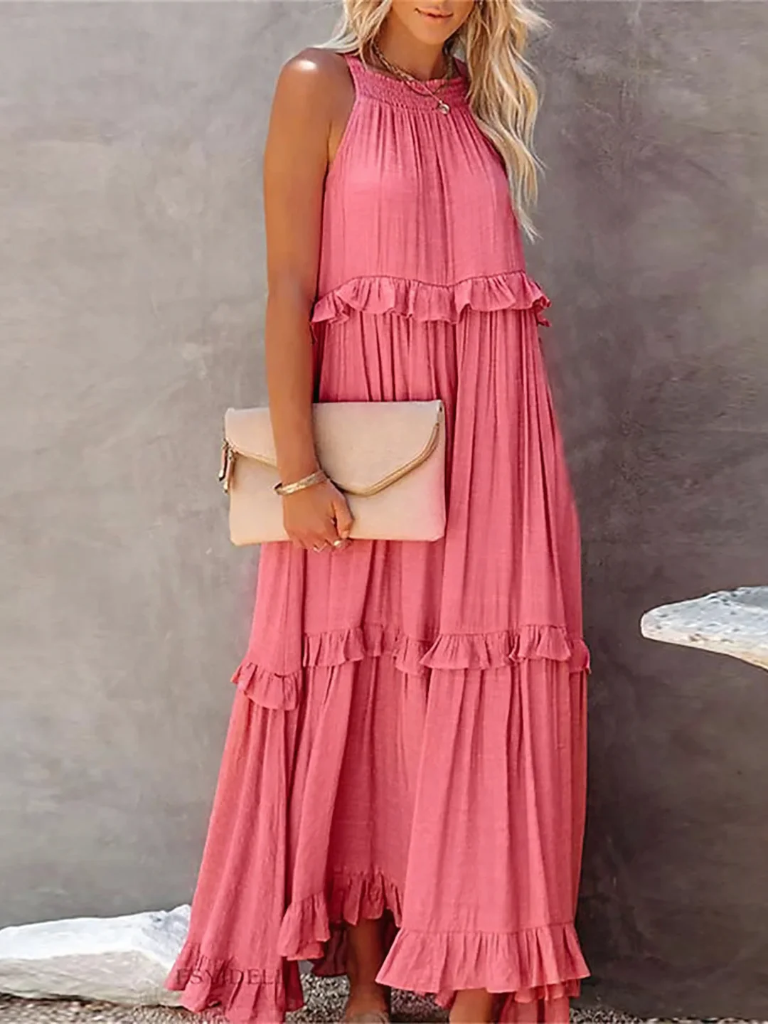 Mabel | Abito Maxi Ruffle Breeze