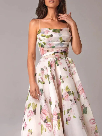 Emilia - Elegante Abito senza maniche Impreso