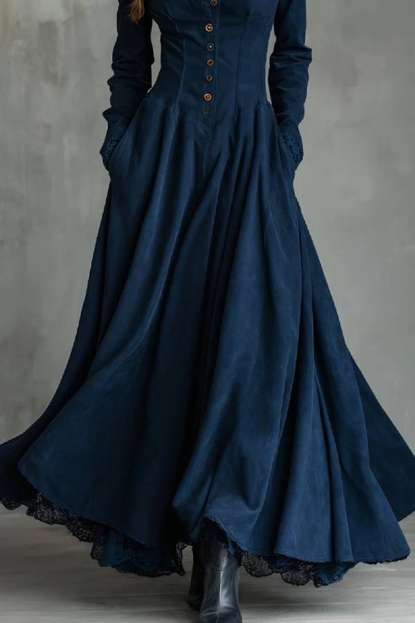 Zendaya | Abito maxi con collo camisero