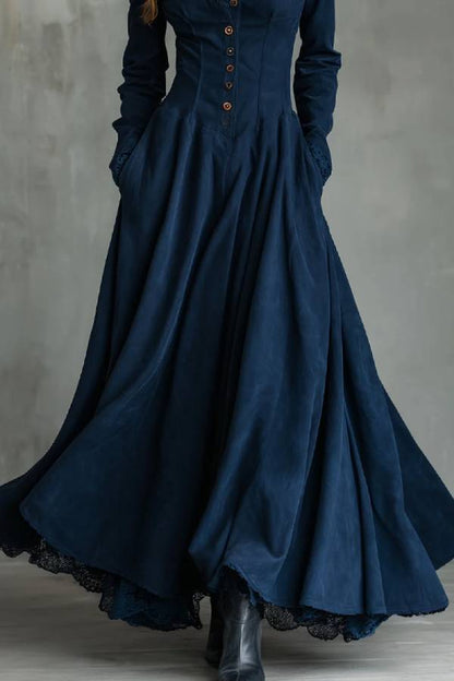 Zendaya | Abito Maxi con collo chemisier