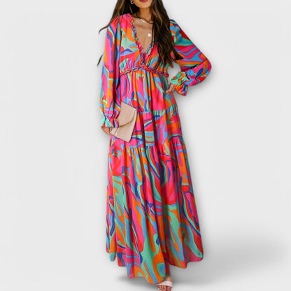 Juno - Elegante Abito Maxi Floreale