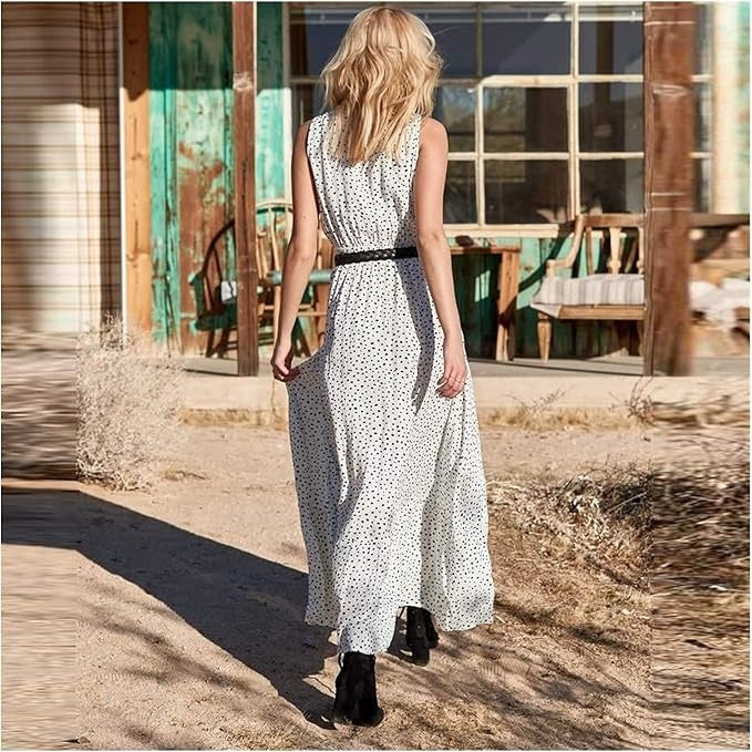 Ismena - Abito Maxi Boho di Pois