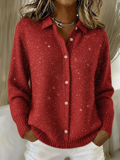 Maglione di Navidad per donne con bottoni, lentejuelas e dettagli brillanti