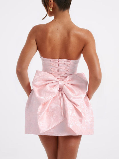 Abito mini Jacquard con Nudo Amelia