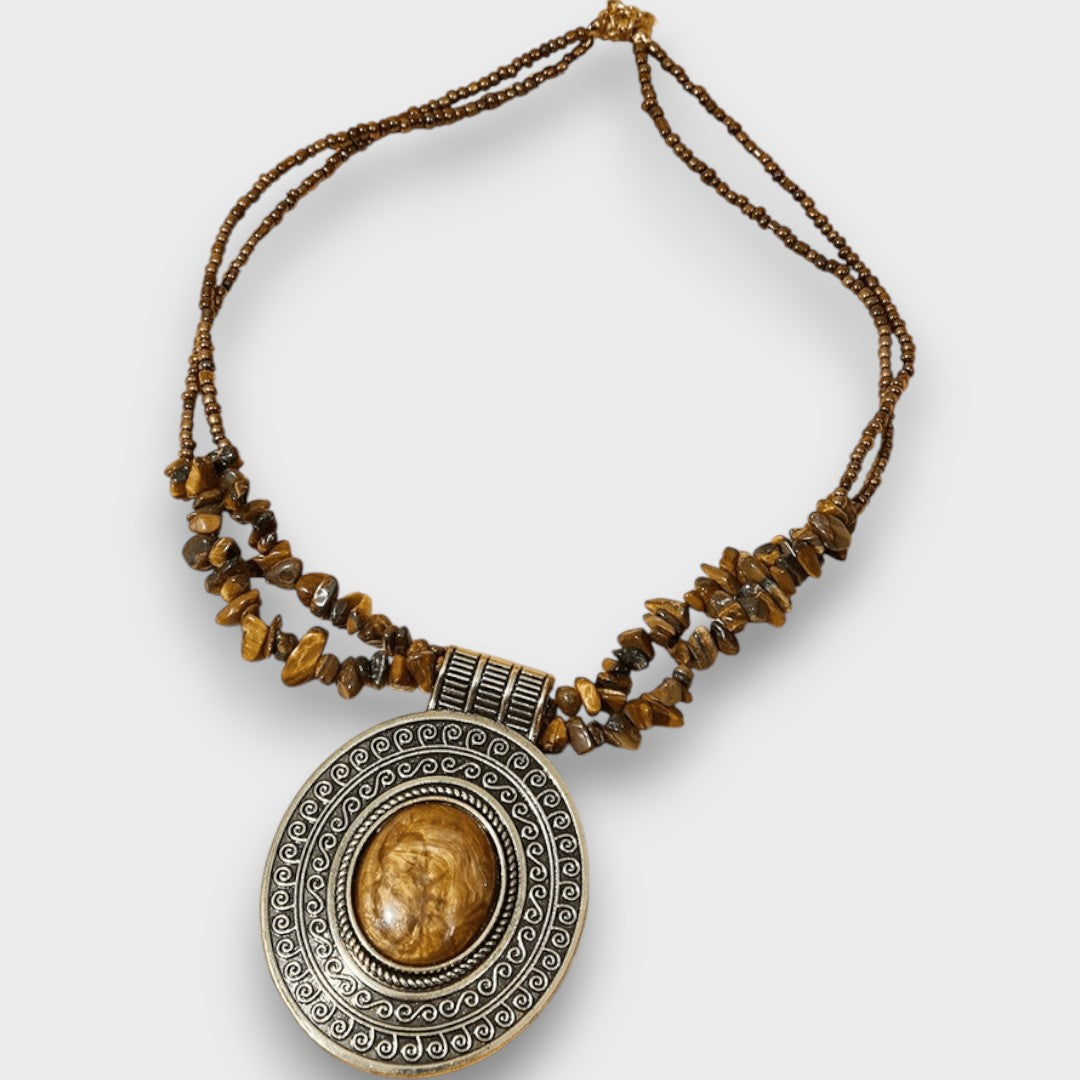 Maralis – Collana vintage con ciondolo in pietra naturale