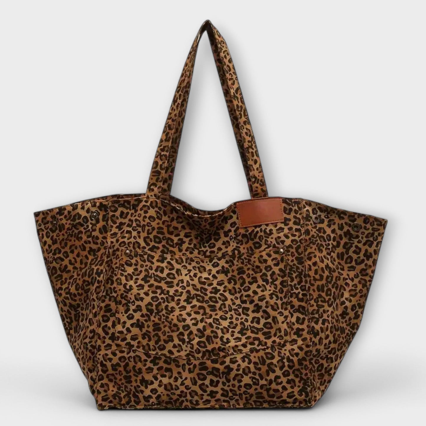 BORSA A SPALLA di Tela con Stampa leopardata Elegante