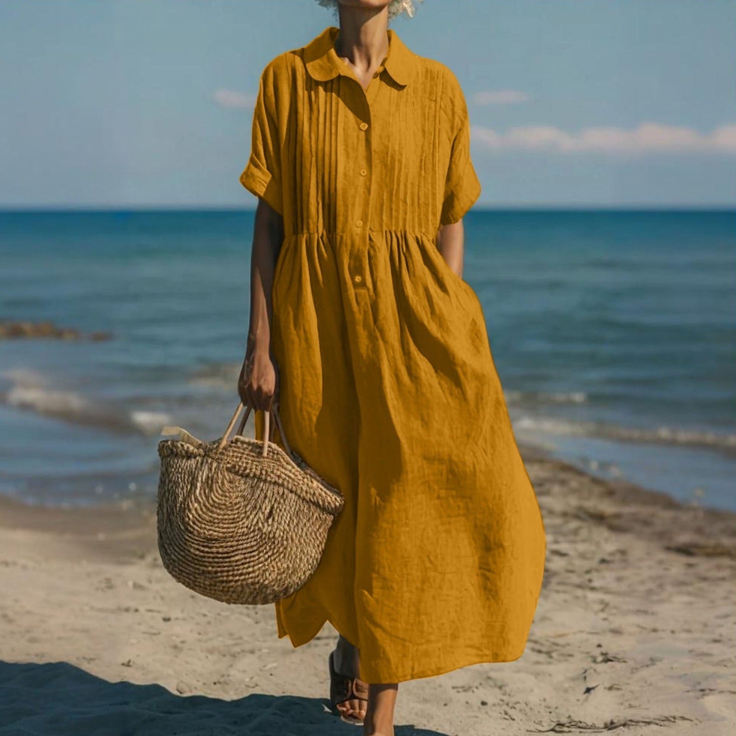 Alice™ | Abito chemisier di Bottoni in cotone