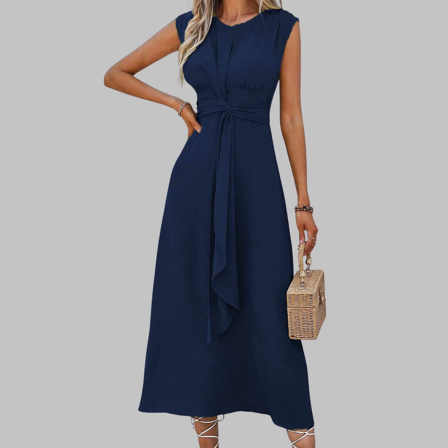 Abito lungo Elegante Senza maniche Collo rotondo - Abito maxi Chic per donna