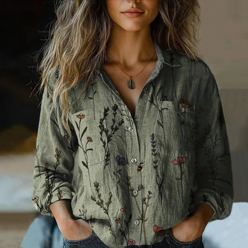 MONICA™ - BLUSA DI PRIMAVERA IMPRESA VINTAGE