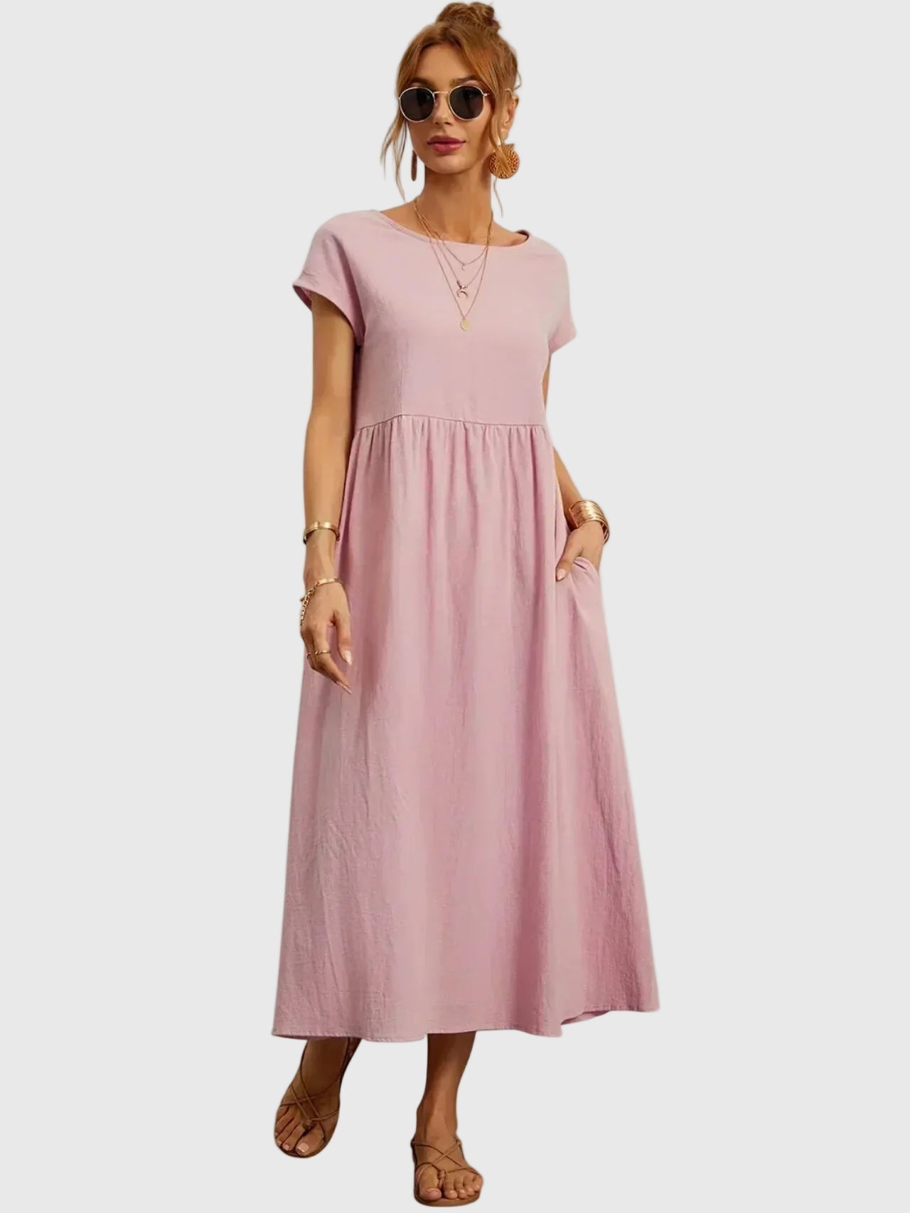 Giselle | Abito midi Casual con Tasche