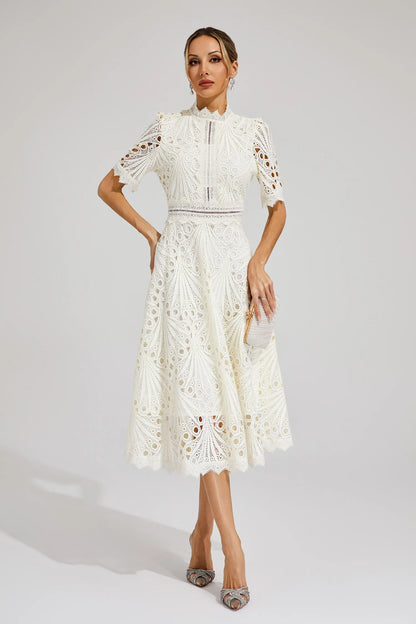 Hallie | Abito Midi di Pizzo