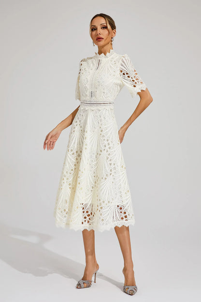 Hallie | Abito Midi di Pizzo