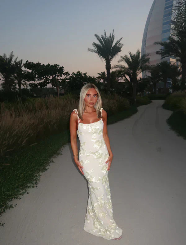 LILY - Abito maxi Floreale con Spalline Ajustables
