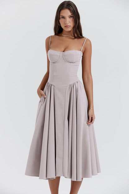 Elara | Abito con spalline con corsetto