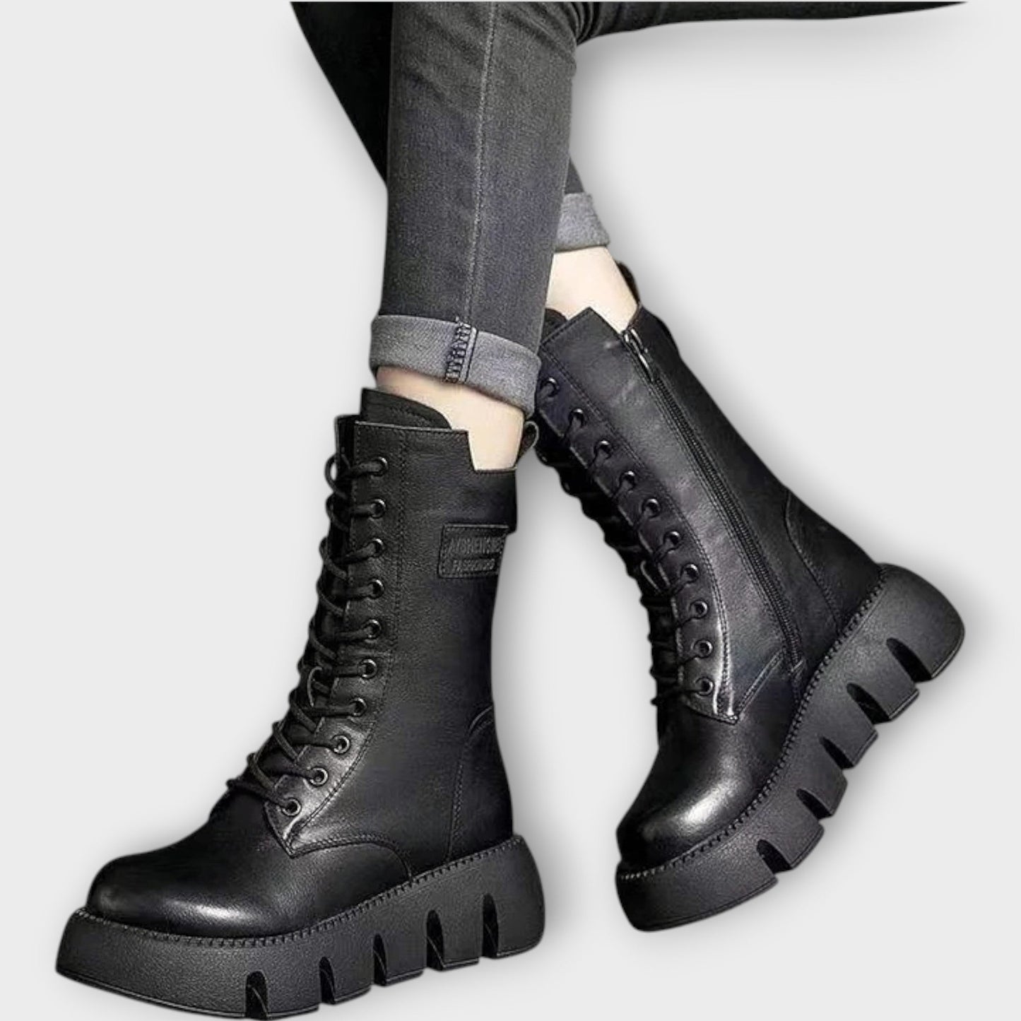 Stivali Combat Chunky con Borde Marcado