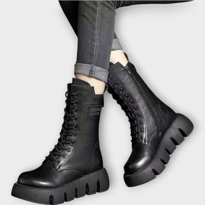 Stivali Combat Chunky con Borde Marcado