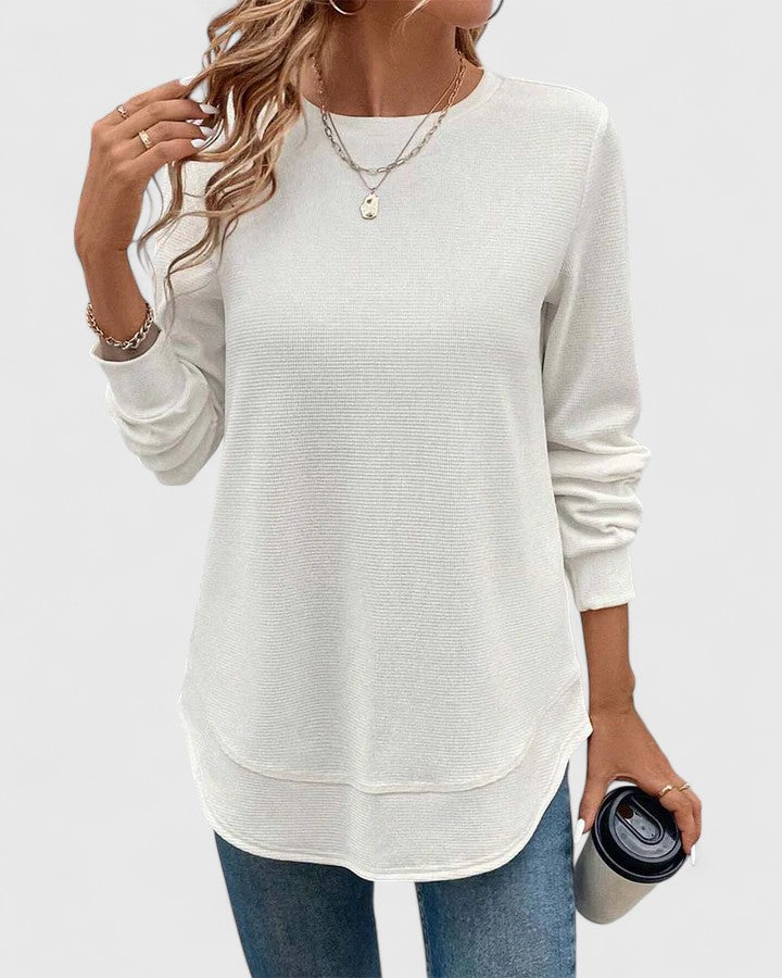 Nadyalyn | Elegante Maglione a maniche lunghe con Collo rotondo