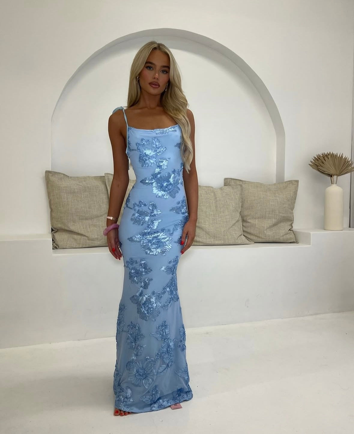 LILY - Abito maxi Floreale Con Tiras Regolabili