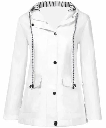 Ilektra - Giacca Elegante a maniche lunghe Impermeabile con cappuccio