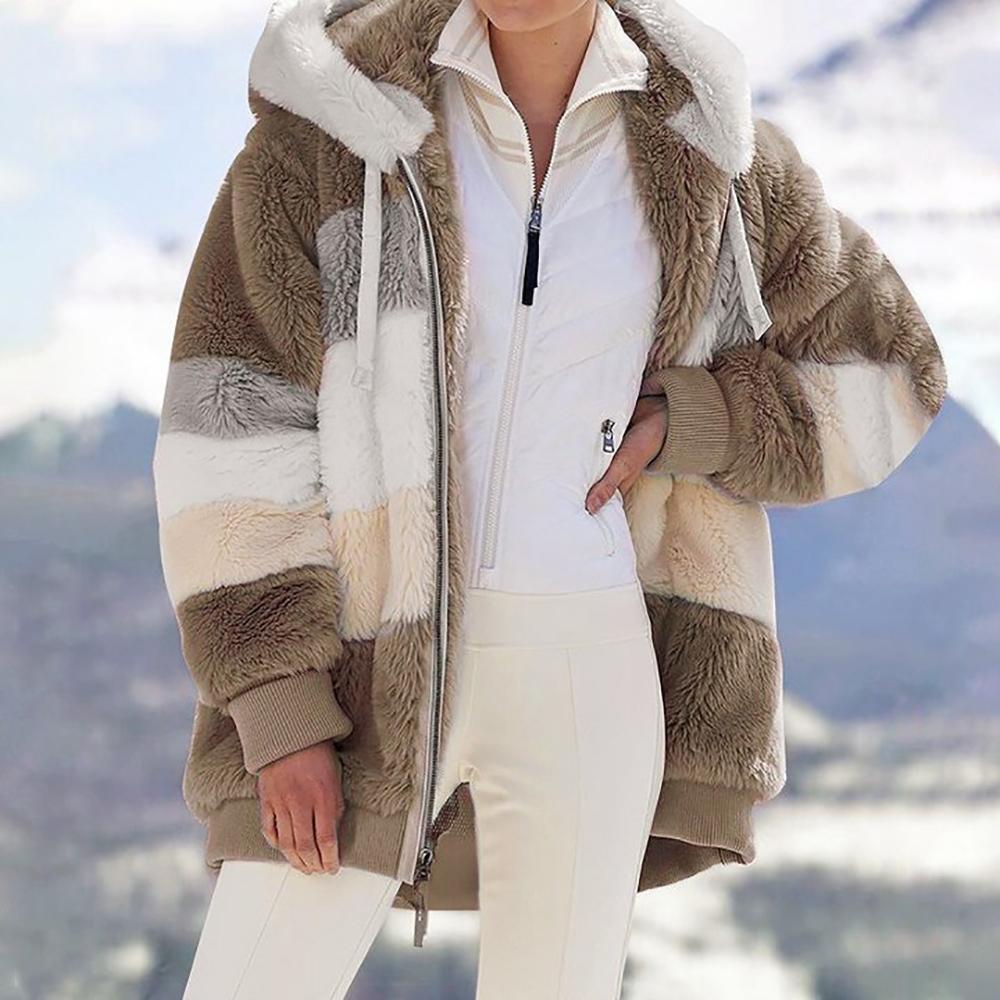 KAREN | Cappotto con cappuccio Oversize di Pelle Morbido e Calda